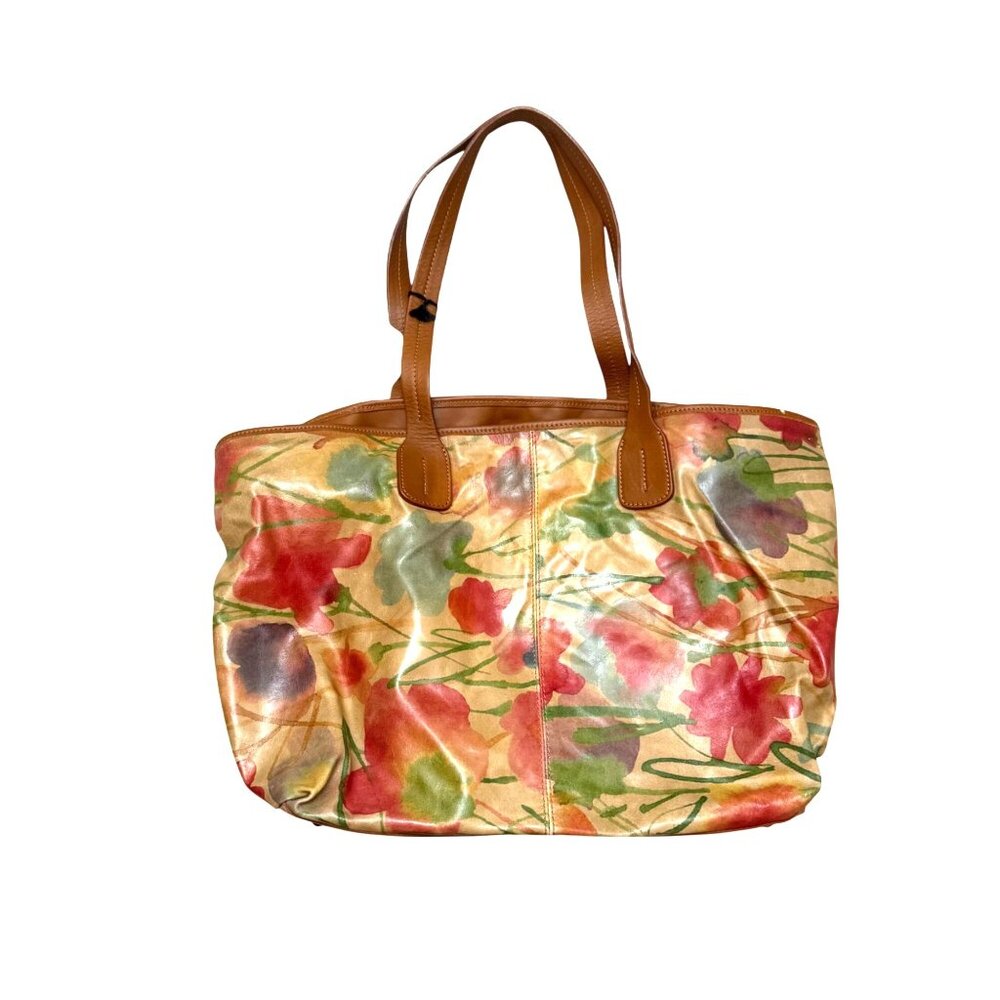 Maurizio Taiuti Women's Tote Handbag Floral Genuine Leather Made In Italy